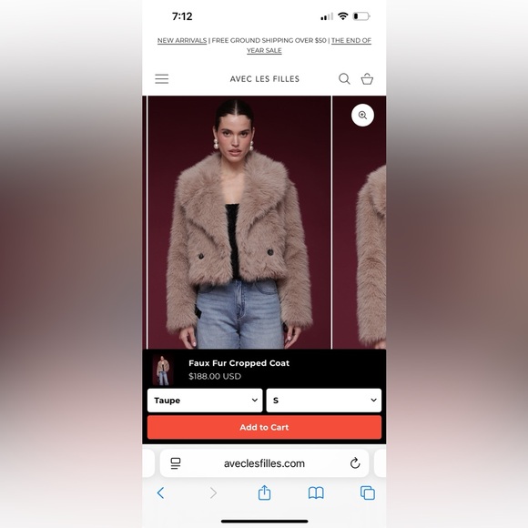 NWOT Avec Les Filles Women's Faux Fur Jacket - Tan - Picture 6 of 9